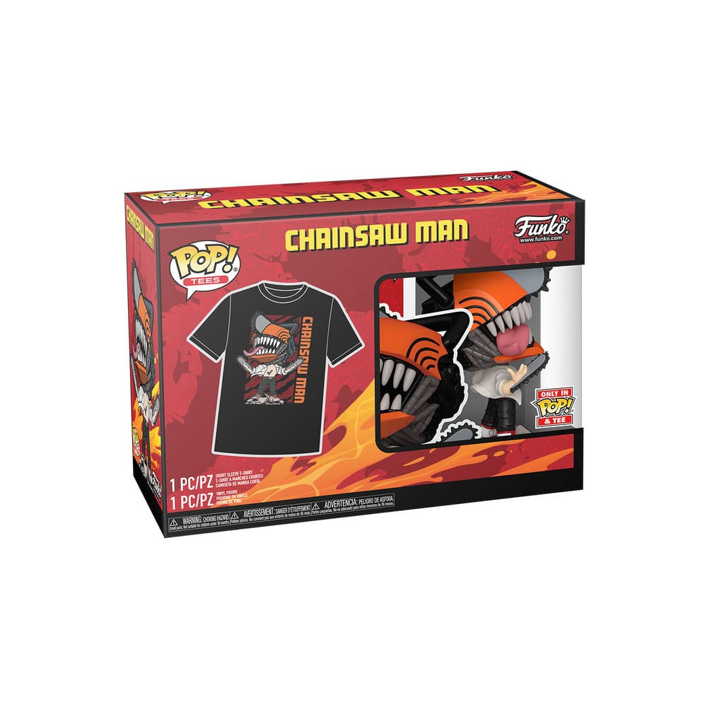 Chainsaw Man POP! & Tee Vinyl Figur & T-Shirt Set Chainsaw Man Leaping Größe S - Versand: 5-7 Tage nach Bestellung
