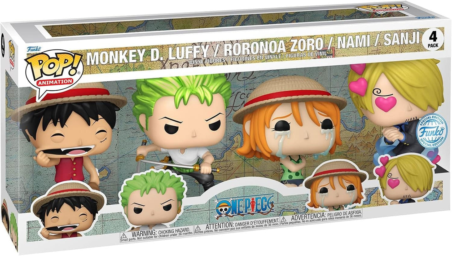 One Piece POP! Animation Vinyl Figuren 4er-Pack Refresh 4PK(EMEA) 9 cm - Versand: 5-7 Tage nach Bestellung