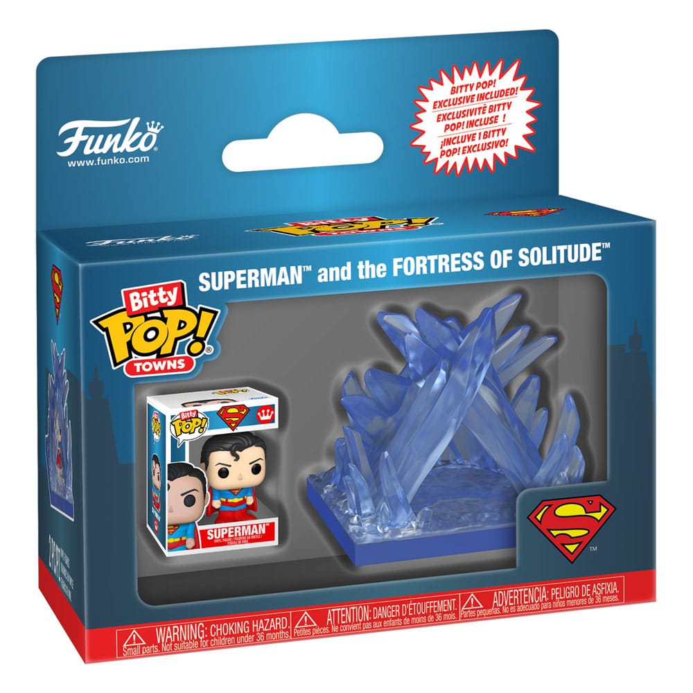 DC Comics Bitty POP! Towns Vinyl Figur Superman and the Fortress of Solitude - Versand: 5-7 Tage nach Bestellung