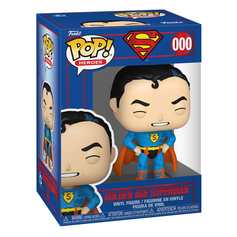 DC Comics POP! Heroes Vinyl Figur Golden Age Superman 9 cm - Preorder - ETA: 20.11.2025