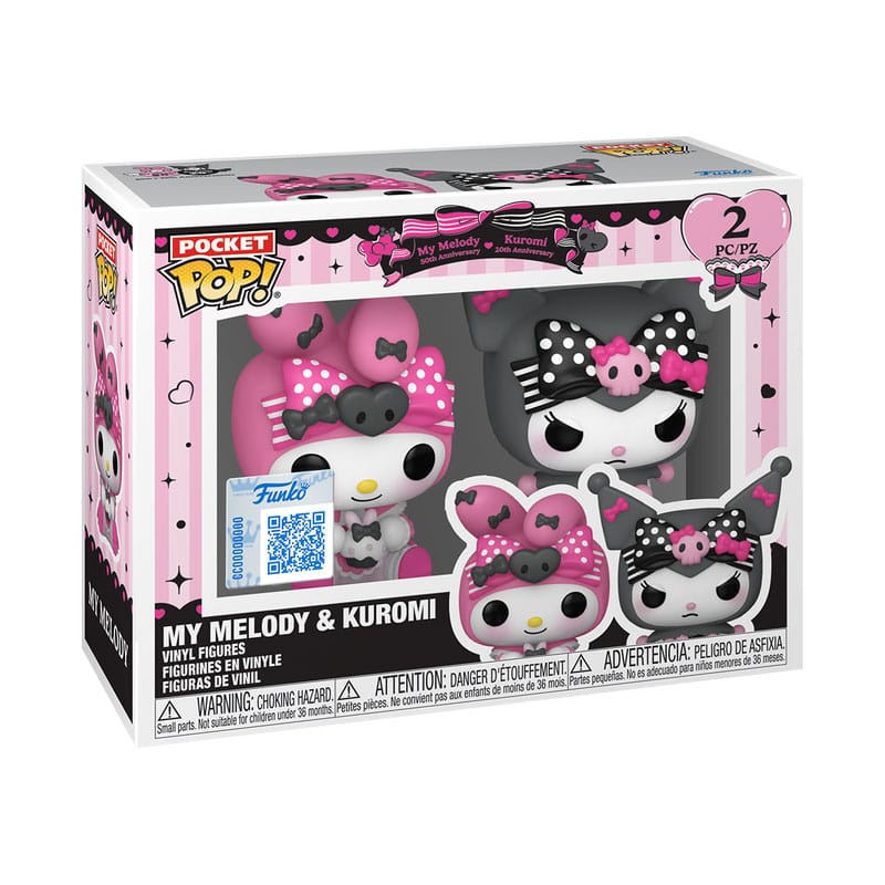Hello Kitty POP! Vinyl Schlüsselanhänger 2er-Pack My Melody & Kuromi 4 cm - Versand: 5-7 Tage nach Bestellung