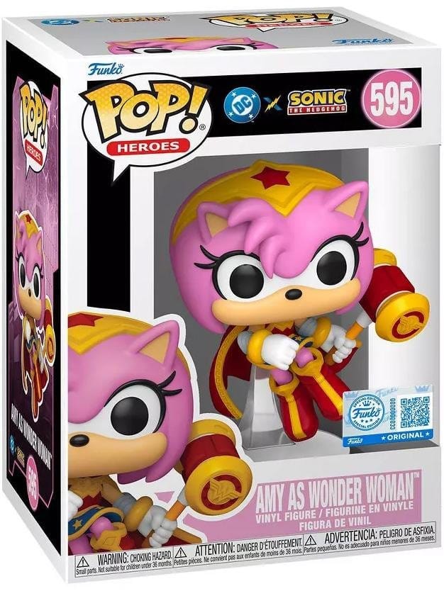 DC x Sonic the Hedgehog POP! Heroes Vinyl Figur Amy as Wonder Woman 9 cm - Versand: 7 Tage nach Bestellung