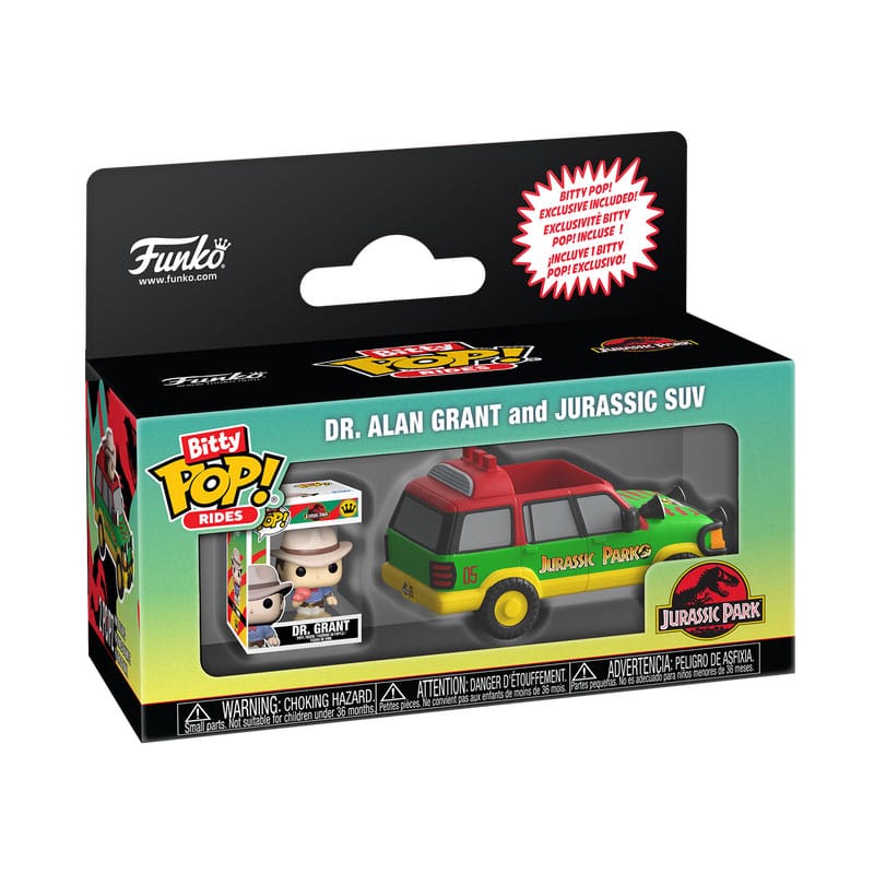 Jurassic Park Bitty POP! Ride Vinyl Figur Jurassic SUV w/Dr. G 2,5 cm - Preorder - ETA: 25.01.2026