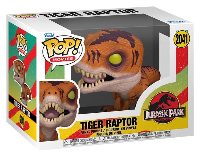 Jurassic Park POP! Movies Vinyl Figur Tiger Raptor 9 cm - Versand: 7 Tage nach Bestellung