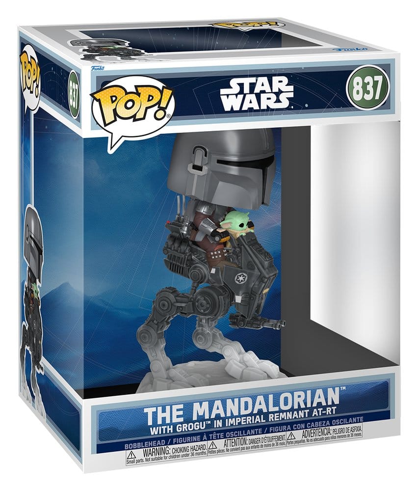 Star Wars: The Mandalorian and Grogu POP! Rides Deluxe Vinyl Wackelkopf-Figur The Mandalorian with Grogu in Imperial Remnant AT-RT 9 cm - Preorder - ETA: 30.07.2026