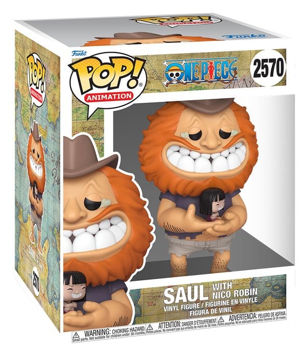 One Piece Super Sized POP! Animation Vinyl Figur Saul w/ Nico Robin 15 cm - Preorder - ETA: 25.12.2026