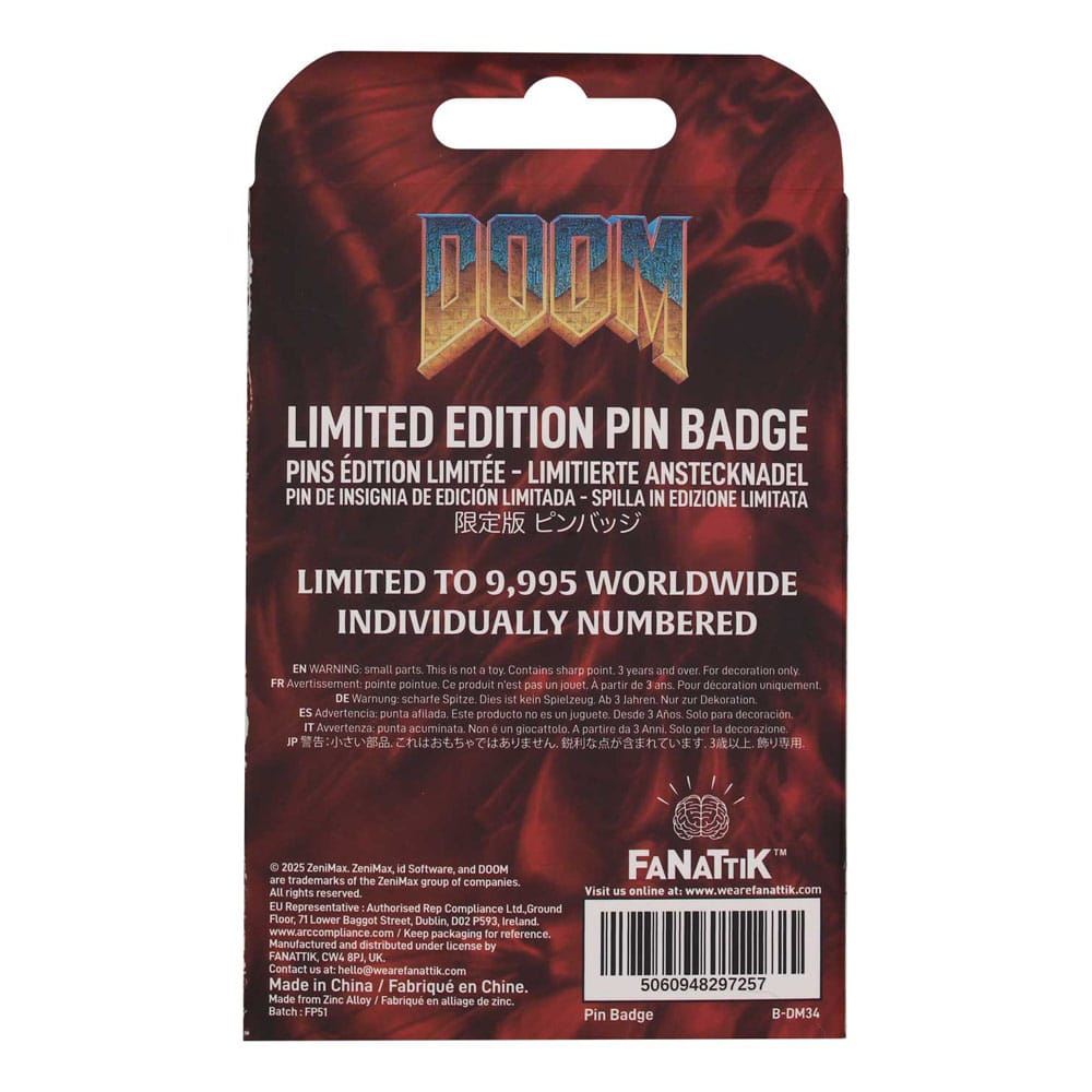Doom Ansteck-Pin Floppy Disk Limited Edition - Versand: 5-7 Tage nach Bestellung