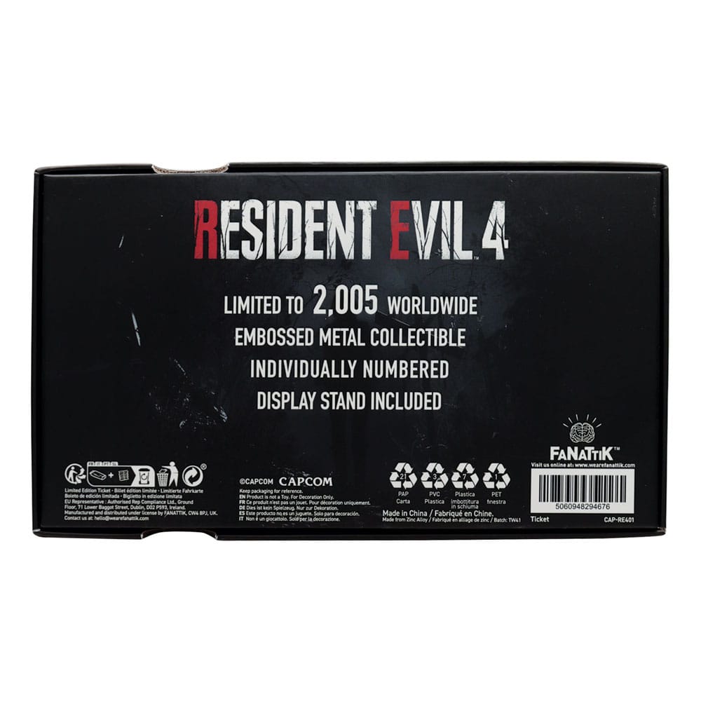 Resident Evil 4 Replik 1/1 Metal Exclusive Upgrade Ticket - Versand: 5-7 Tage nach Bestellung