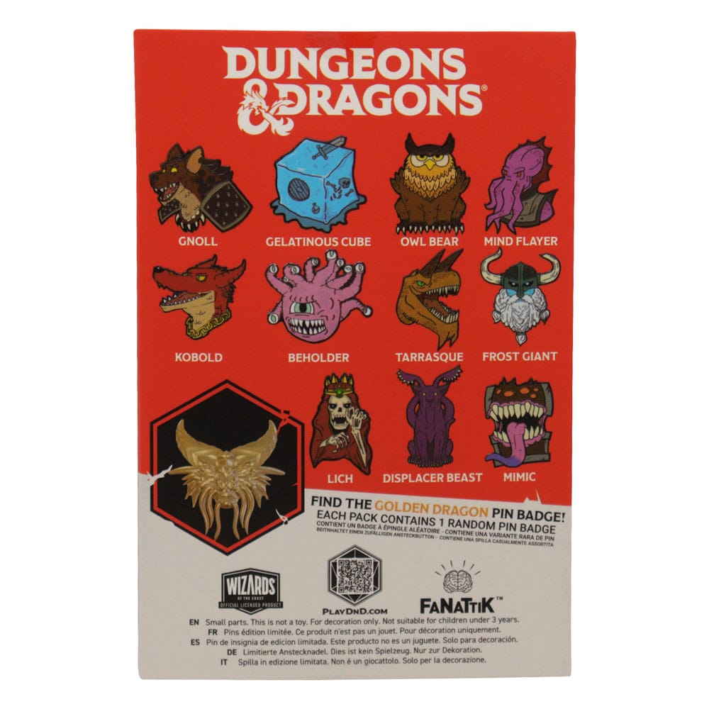 Dungeons & Dragons Ansteck-Pins Display 50th Anniversary Mystery Pin Badge (12) - Preorder - ETA: 18.10.2025