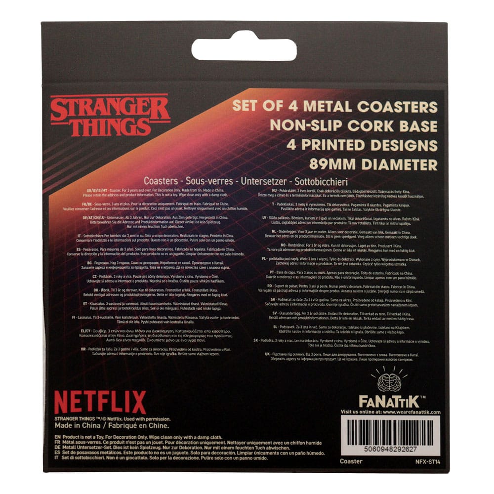 Stranger Things Untersetzer 4er-Pack - Versand: 5-7 Tage nach Bestellung
