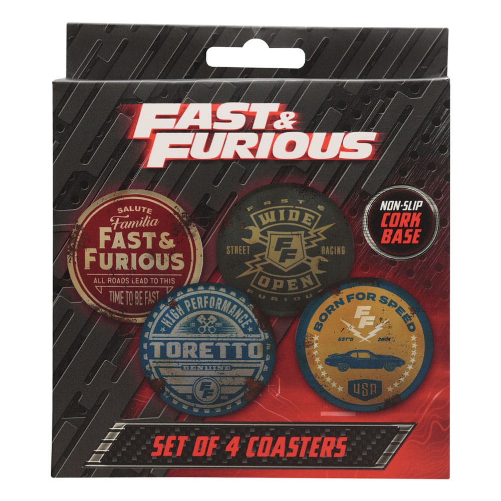 Fast & Furious Untersetzer 4er-Pack Vintage Style - Preorder - ETA: 25.11.2025
