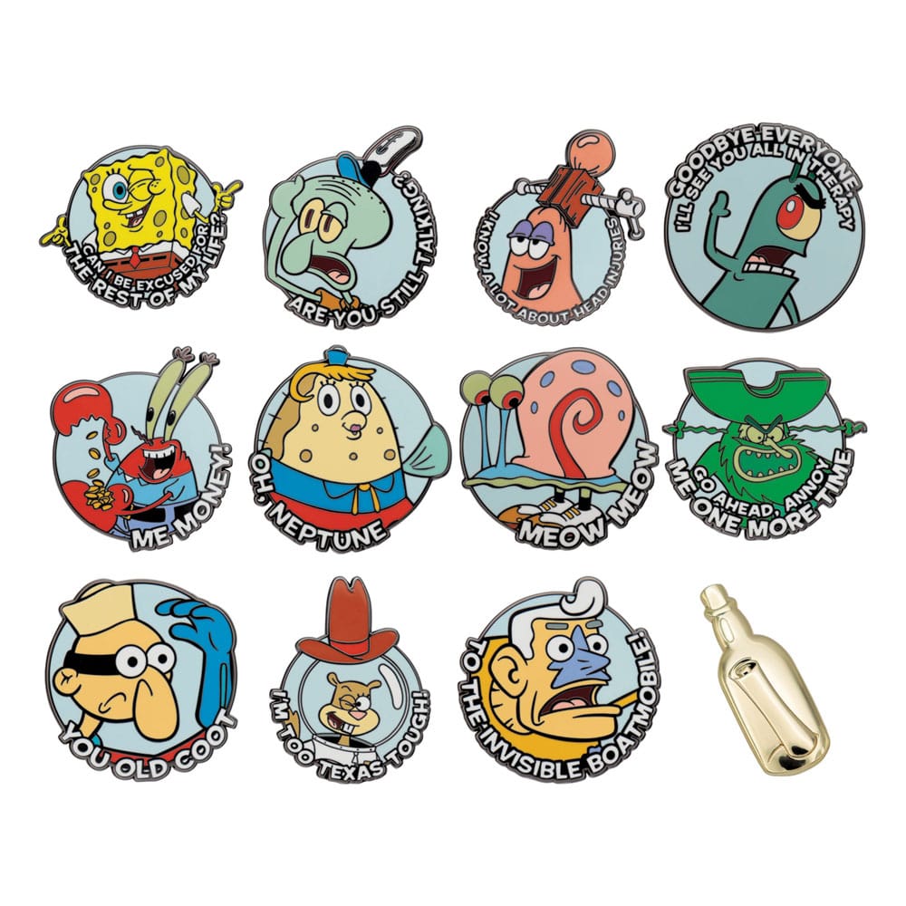 SpongeBob Schwammkopf Ansteck-Pins Display Mystery Pin Badge (12) - Versand: 5-7 Tage nach Bestellung