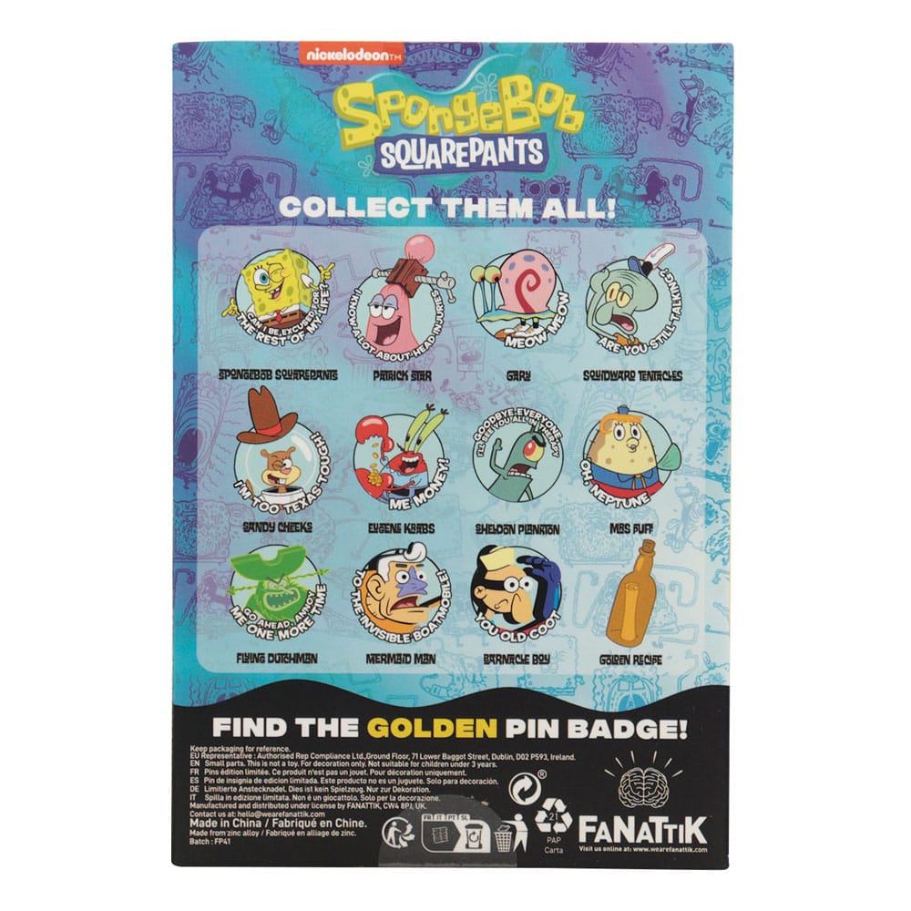 SpongeBob Schwammkopf Ansteck-Pins Display Mystery Pin Badge (12) - Versand: 5-7 Tage nach Bestellung
