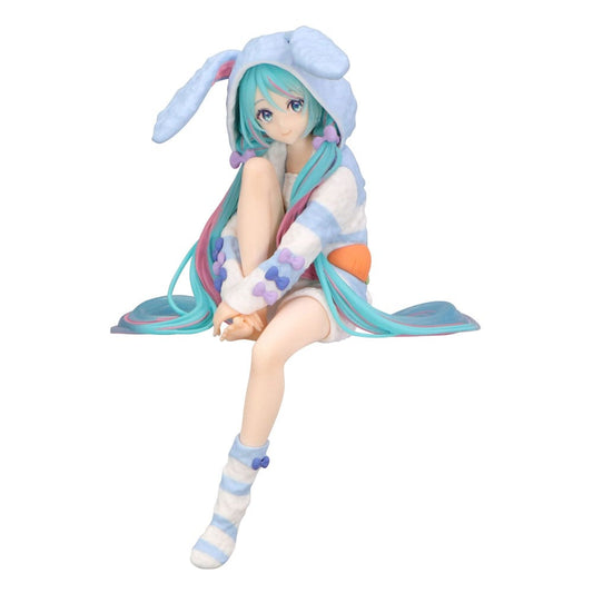 Hatsune Miku Noodle Stopper PVC Statue Hatsune Miku Rabbit Ear Hood Pajama Blue Color Ver. 14 cm      - Versand: 5-7 Tage nach Bestellung