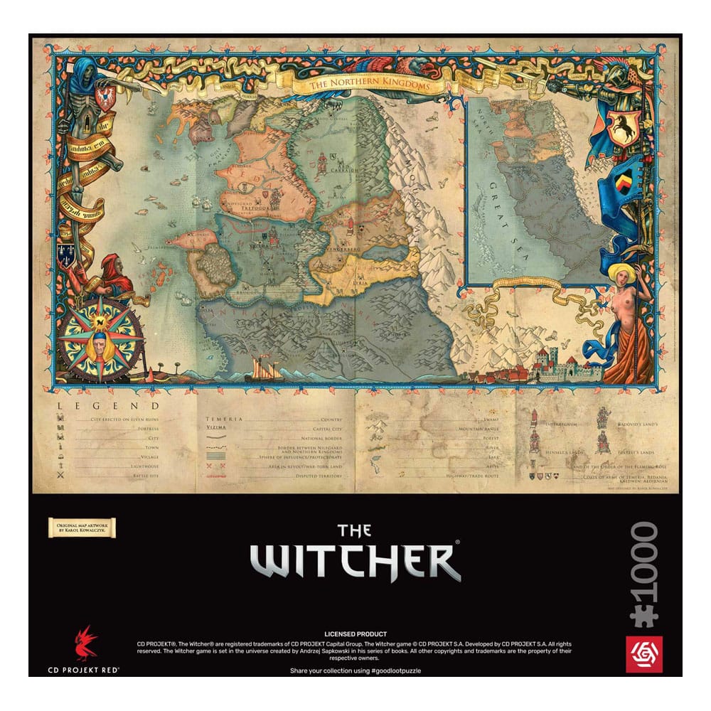 The Witcher 3 Gaming Puzzle The Northern Kingdoms (1000 Teile)                          - Versand: 5-7 Tage nach Bestellung