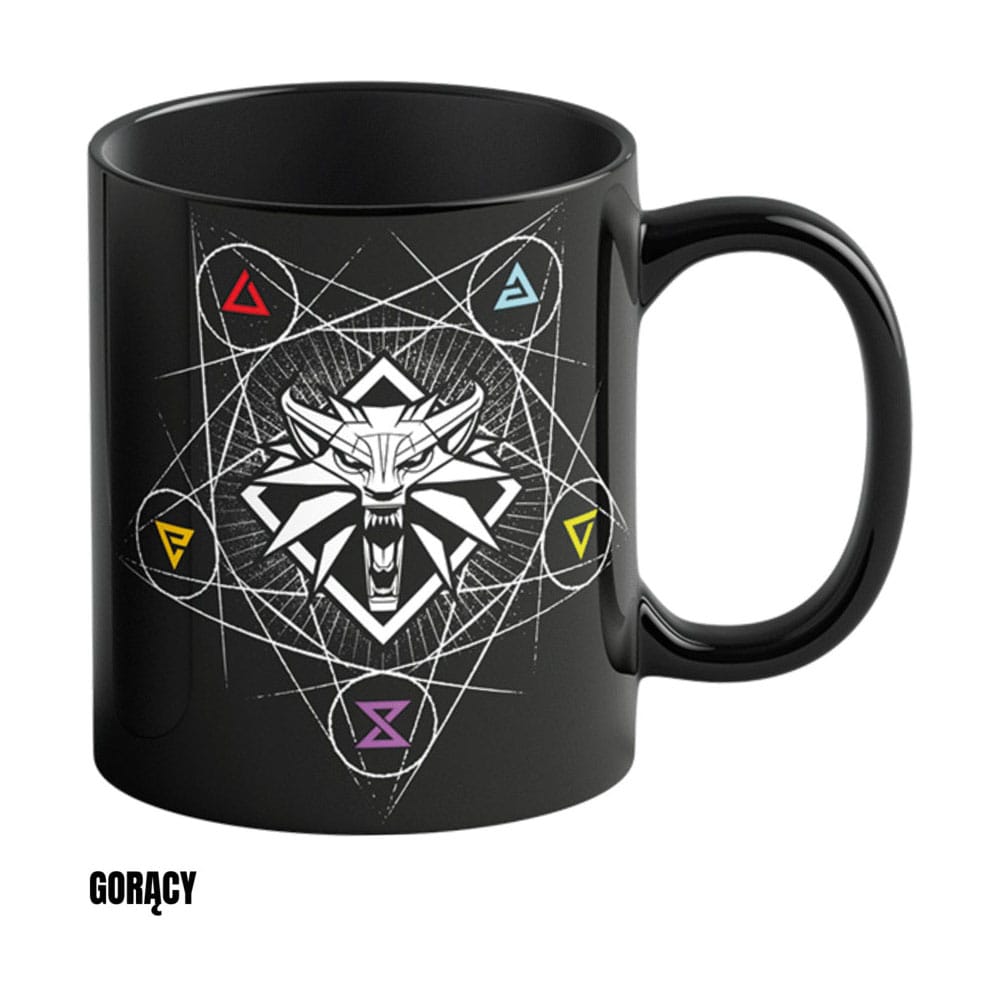 The Witcher III: Wild Hunt Tasse mit Thermoeffekt Witcher Symbole 480 ml - Preorder - ETA: 16.12.2025
