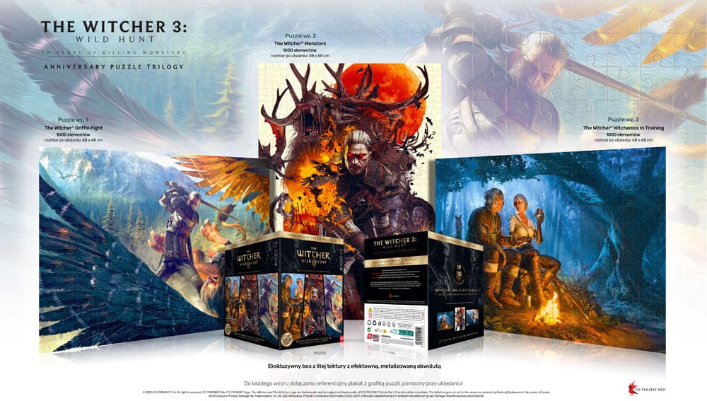 The Witcher 3 Puzzle Triology Wild Hunt 10 Years of Killing Monsters (1000 Teile) - Preorder - ETA: 25.11.2025