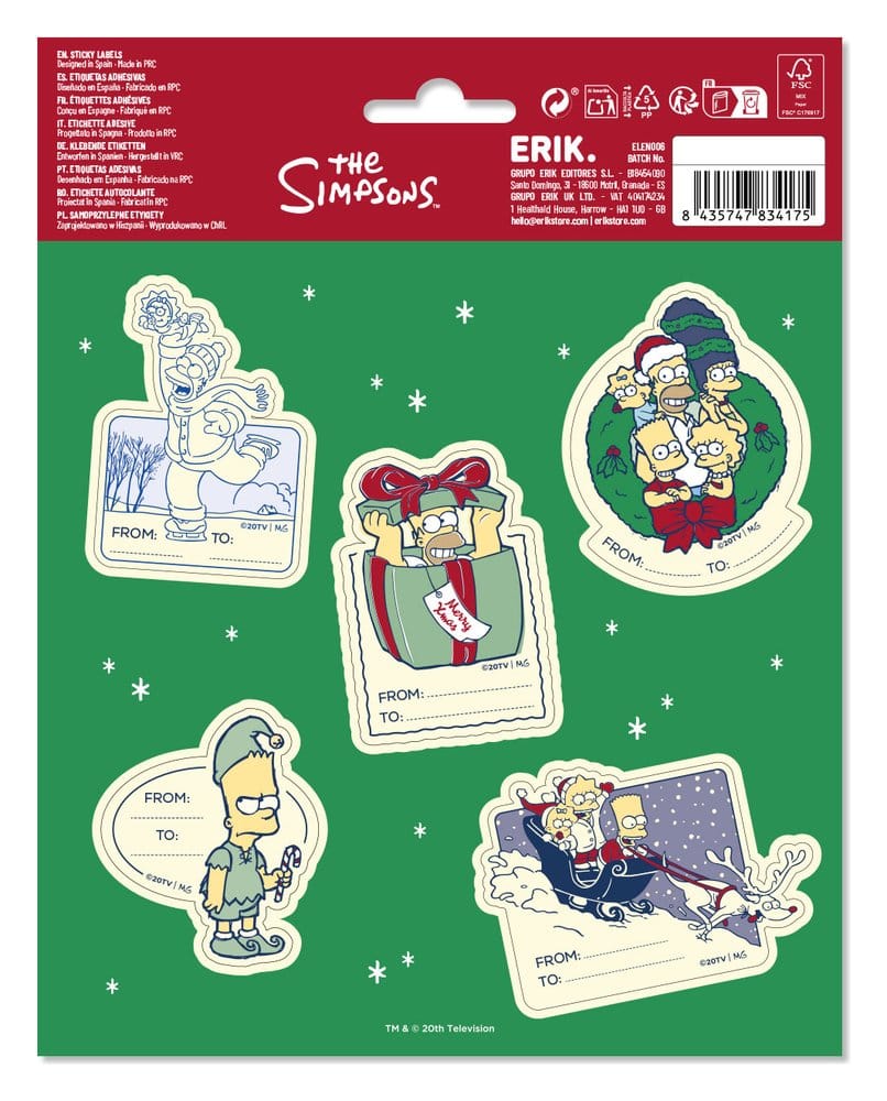 Die Simpsons Selbstklebende Weihnachtsetiketten Premium (10) - Preorder - ETA: 09.12.2026