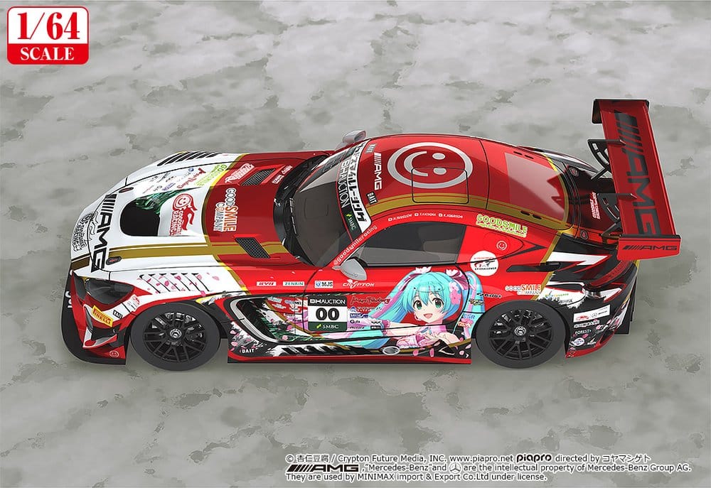 Hatsune Miku GT Project Fahrzeug 1/64 Mercedes-AMG Team Good Smile 2019 Suzuka 10 Hours Ver. 7 cm - Preorder - ETA: 25.08.2027