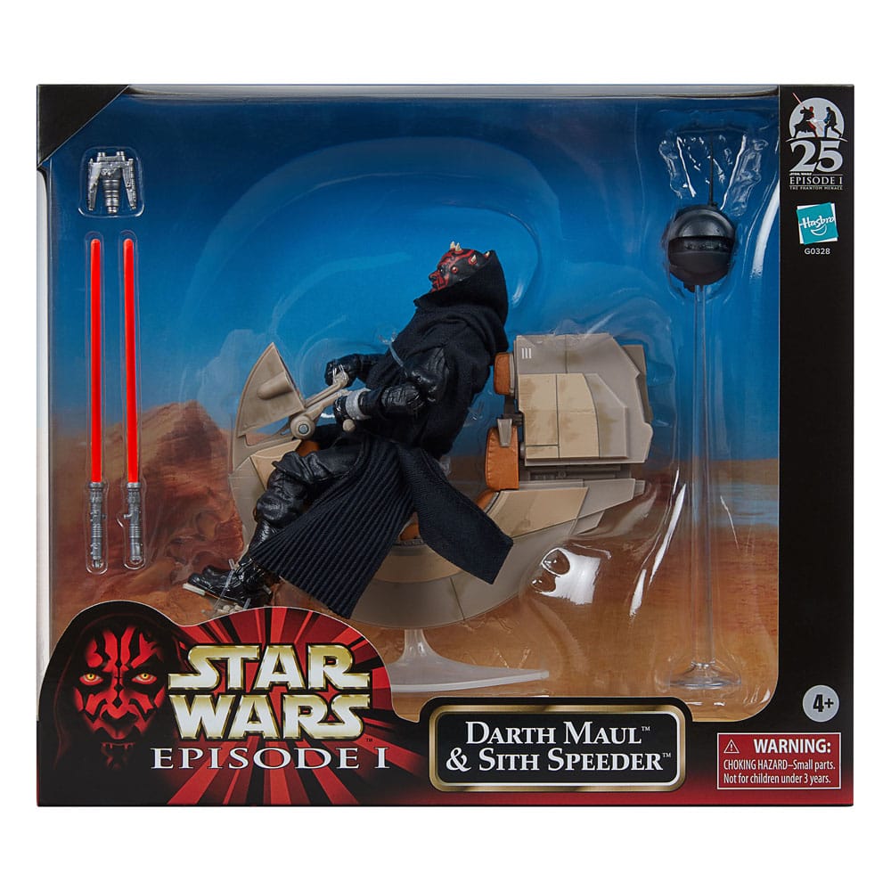 Star Wars Episode I Black Series Fahrzeug mit Actionfigur Darth Maul & Sith Speeder 25th Anniversary - Versand: 7 Tage nach Bestellung