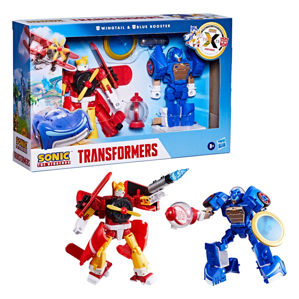 Sonic the Hedgehog x Transformers Actionfiguren 2er-Pack Wingtail & Blue Booster 13 cm - Versand: 5-7 Tage nach Bestellung