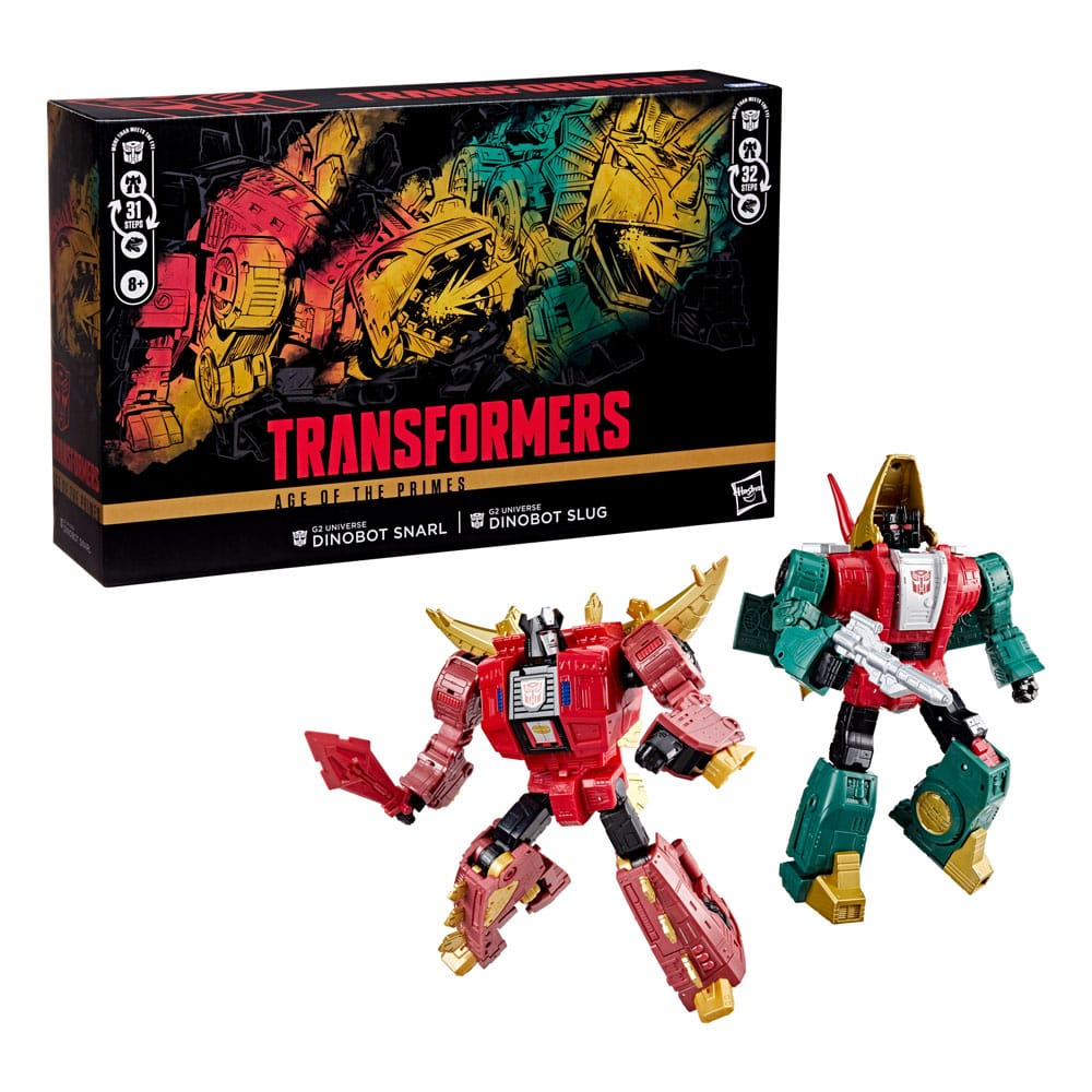 Transformers Age of the Primes Leader Class Actionfiguren 2er-Pack G2 Universe Dinobots Snarl & Slug 19 cm - Preorder - ETA: 25.10.2025