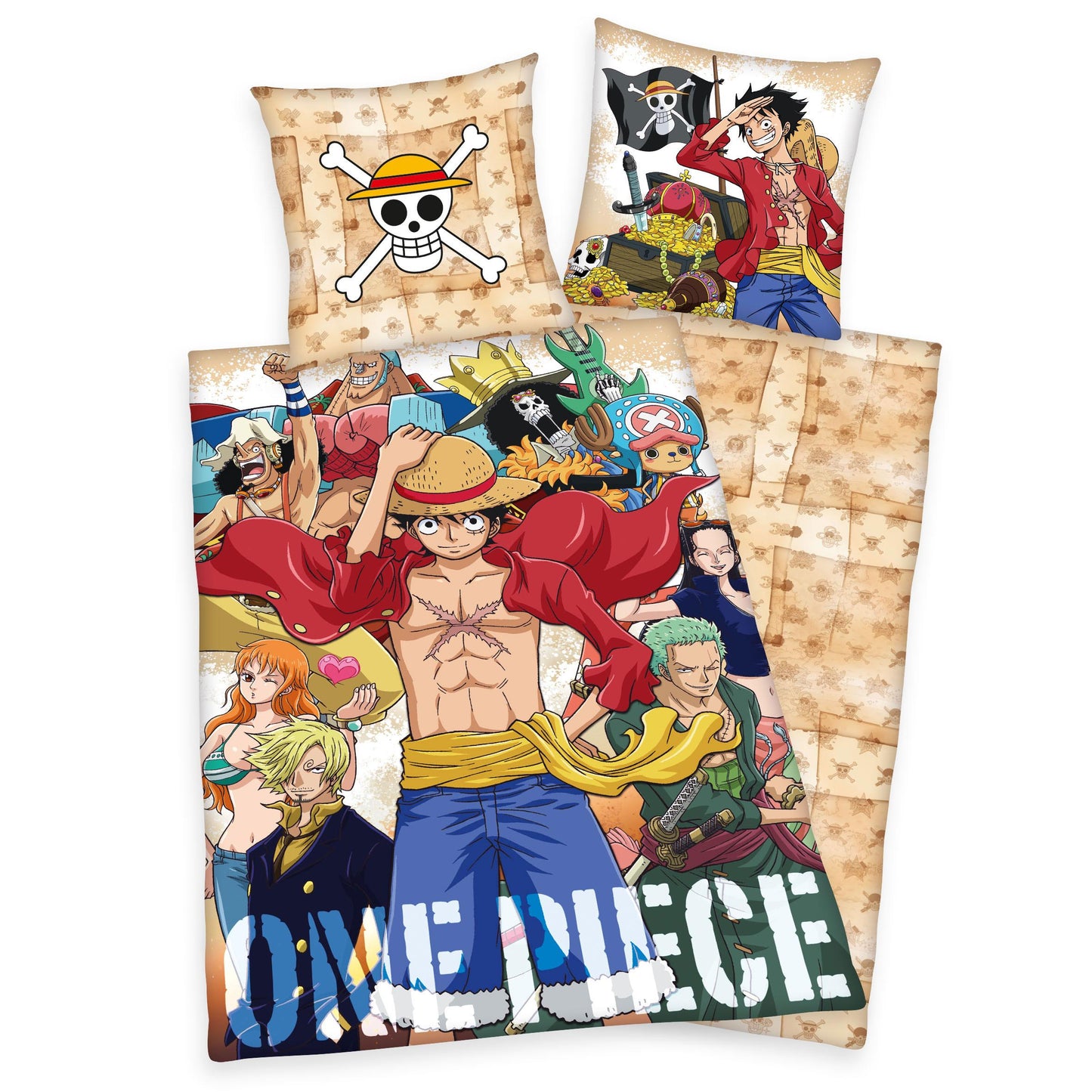 One Piece Bettwäsche Crew 135 x 200 cm / 80 x 80 cm - Versand: 5-7 Tage nach Bestellung