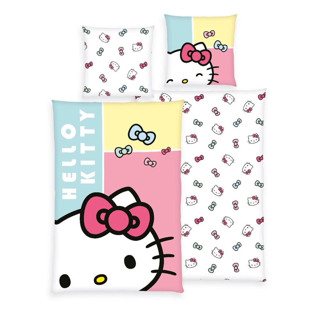 Hello Kitty Bettwäsche Hello Kitty Bow 135 x 200 cm / 80 x 80 cm - Versand: 7 Tage nach Bestellung