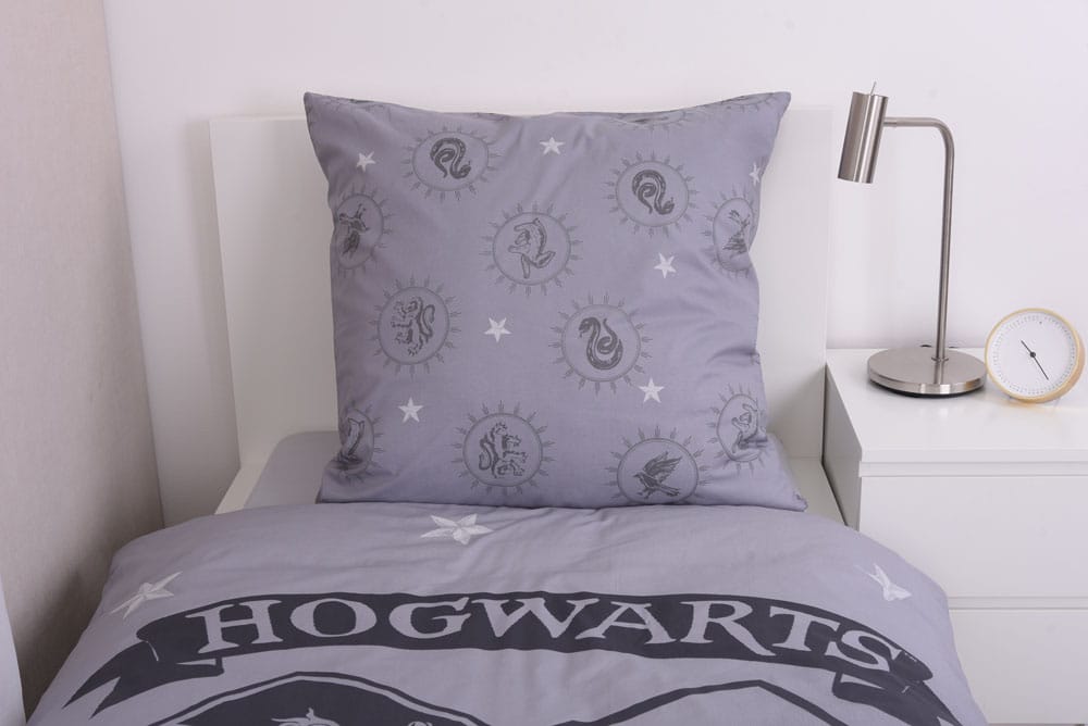 Harry Potter Bettwäsche Grau 135 x 200 cm / 80 x 80 cm - Versand: 5-7 Tage nach Bestellung