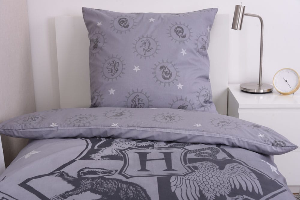 Harry Potter Bettwäsche Grau 135 x 200 cm / 80 x 80 cm - Versand: 5-7 Tage nach Bestellung