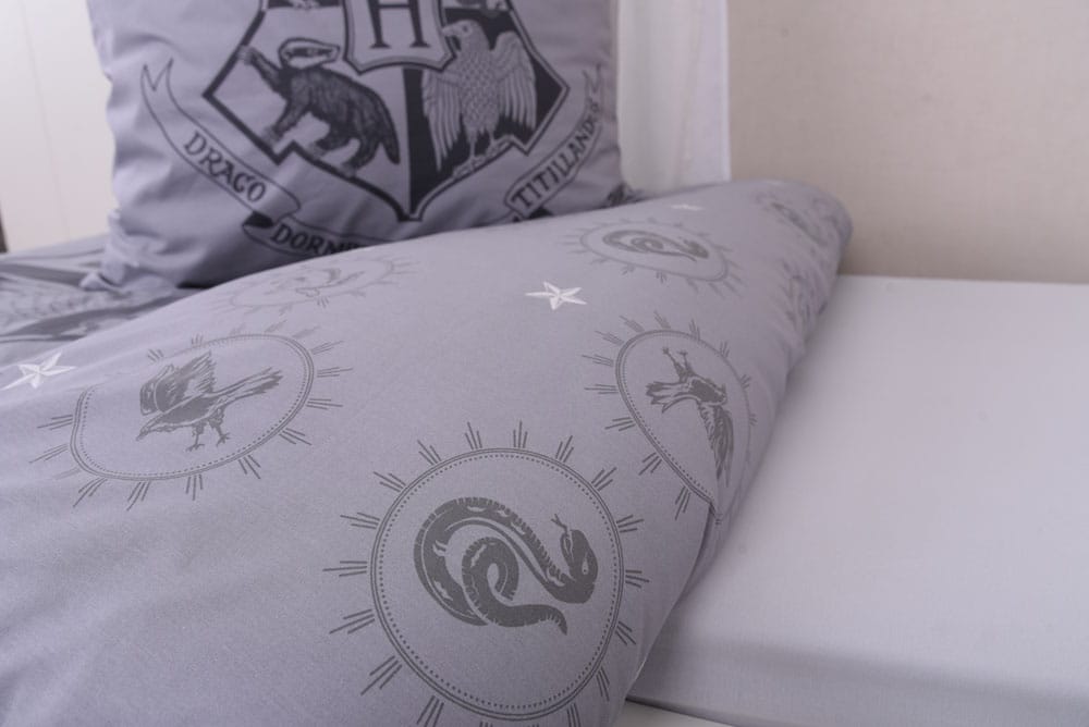 Harry Potter Bettwäsche Grau 135 x 200 cm / 80 x 80 cm - Versand: 5-7 Tage nach Bestellung