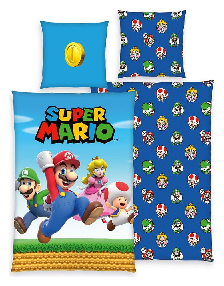 Super Mario Bettwäsche Super Mario (Mario, Luigi, Peach, Toad) 135 x 200 cm - Preorder - ETA: 28.12.2026