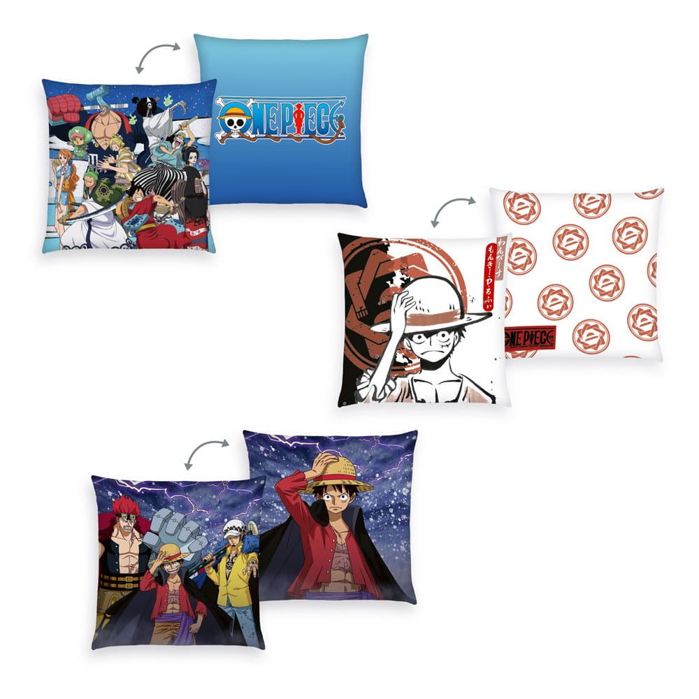 One Piece Kissen 3er-Pack Monkey D. Luffy 40 x 40 cm - Versand: 5-7 Tage nach Bestellung