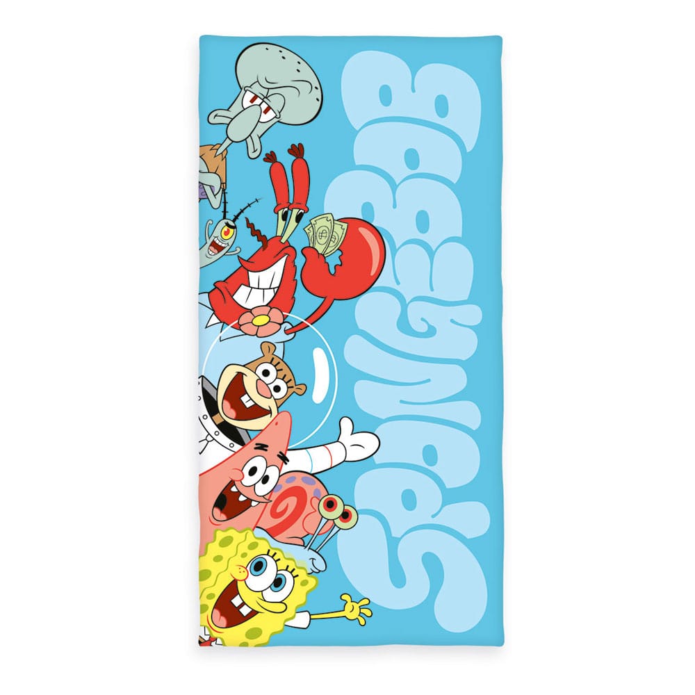 Spongebob Schwammkopf Velours-Handtuch 75 x 150 cm - Versand: 7 Tage nach Bestellung