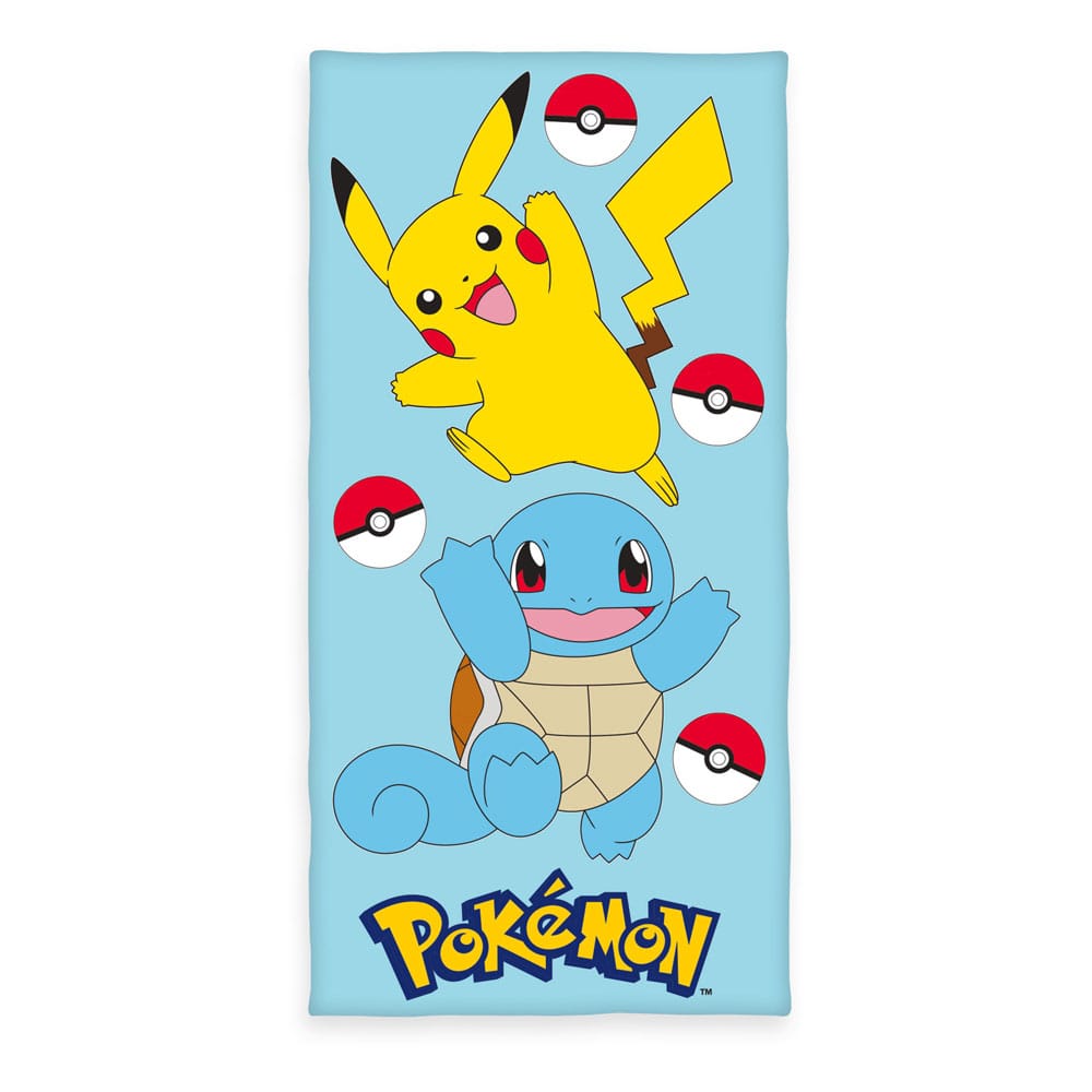 Pokémon Velours-Handtuch Pikachu & Schiggy 75 x 150 cm - Preorder - ETA: 03.05.2026