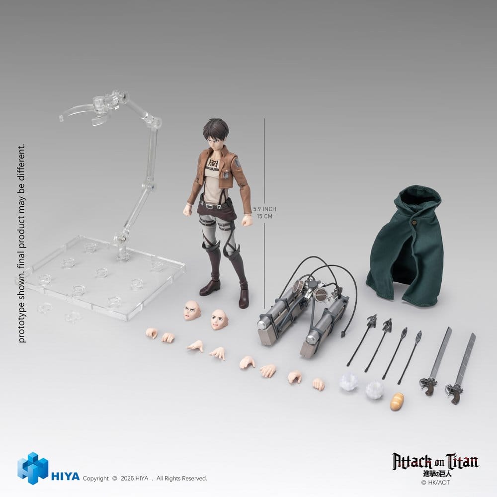Attack on Titan Exquisite Basic Series Actionfigur 1/12 Eren Yeager 15 cm - Preorder - ETA: 25.02.2028
