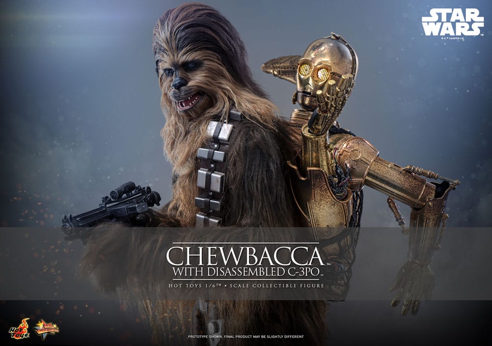 Star Wars Episode V Movie Masterpiece Actionfigur 1/6 Chewbacca with Disassembled C-3PO 36 cm - Preorder - ETA: 25.11.2025