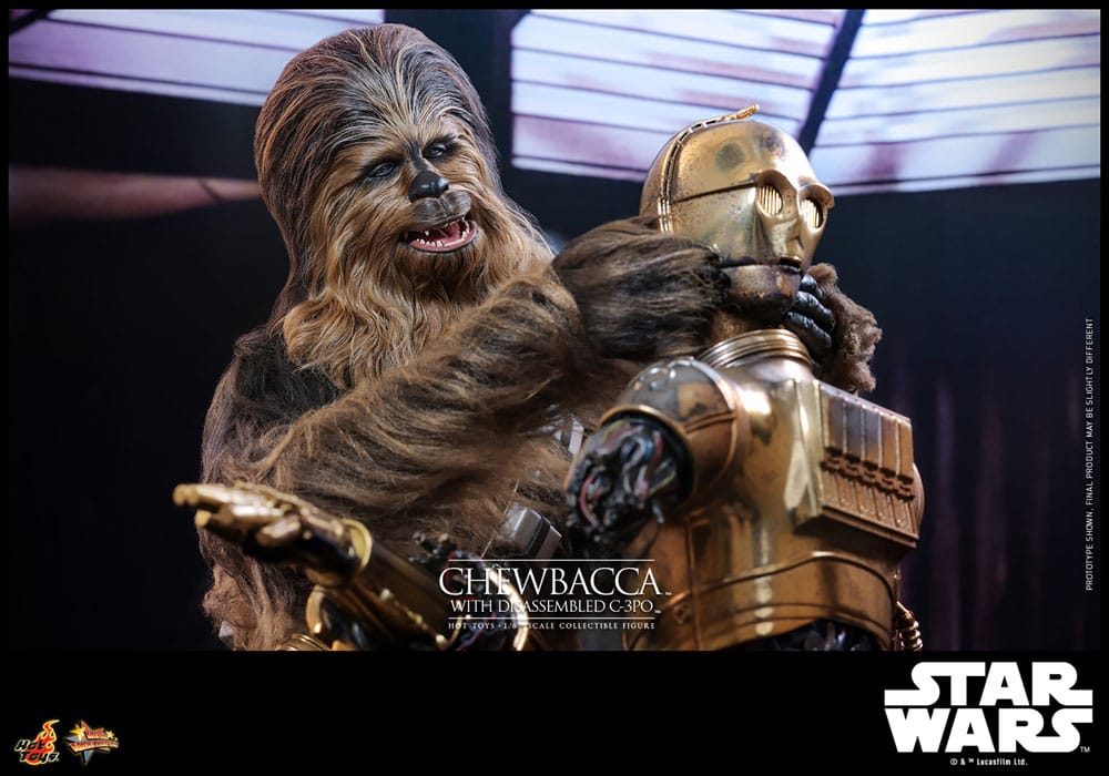 Star Wars Episode V Movie Masterpiece Actionfigur 1/6 Chewbacca with Disassembled C-3PO 36 cm - Preorder - ETA: 25.11.2025