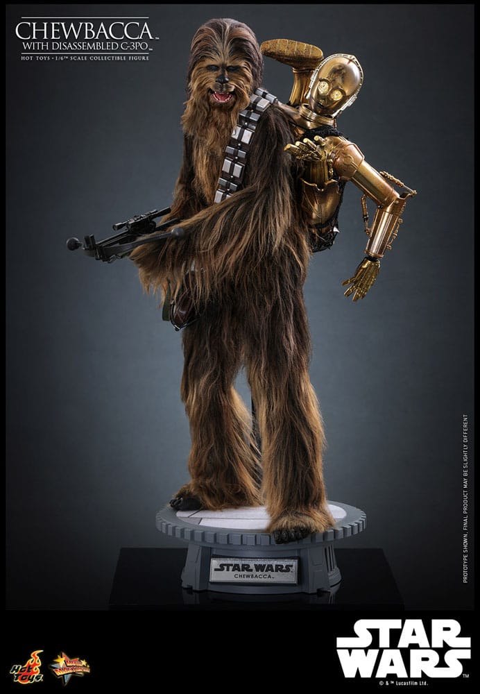 Star Wars Episode V Movie Masterpiece Actionfigur 1/6 Chewbacca with Disassembled C-3PO 36 cm - Preorder - ETA: 25.11.2025