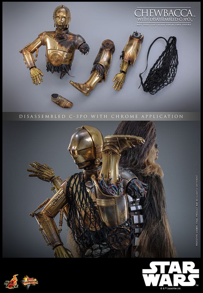 Star Wars Episode V Movie Masterpiece Actionfigur 1/6 Chewbacca with Disassembled C-3PO 36 cm - Preorder - ETA: 25.11.2025