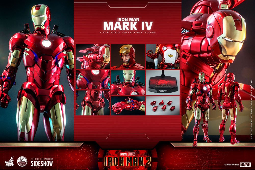 Iron Man 2 Actionfigur 1/4 Iron Man Mark IV 49 cm - Versand: 5-7 Tage nach Bestellung
