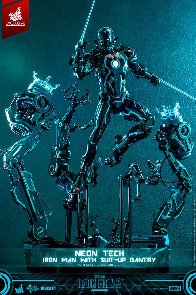 Iron Man 2 Actionfigur 1/6 Neon Tech Iron Man mit Suit-Up Gantry 32 cm - Preorder - ETA: 30.10.2025