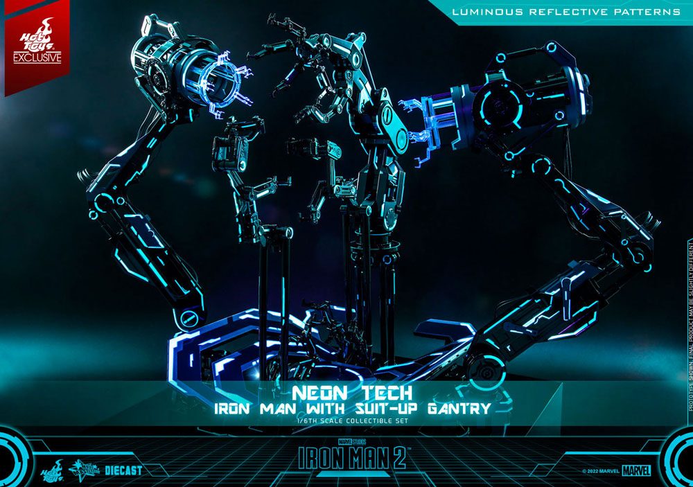 Iron Man 2 Actionfigur 1/6 Neon Tech Iron Man mit Suit-Up Gantry 32 cm - Preorder - ETA: 30.10.2025