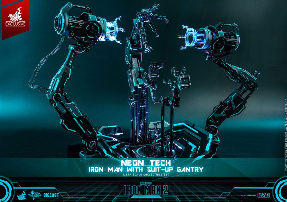 Iron Man 2 Actionfigur 1/6 Neon Tech Iron Man mit Suit-Up Gantry 32 cm - Preorder - ETA: 30.10.2025