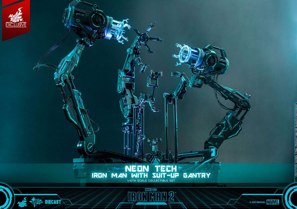 Iron Man 2 Actionfigur 1/6 Neon Tech Iron Man mit Suit-Up Gantry 32 cm - Preorder - ETA: 30.10.2025