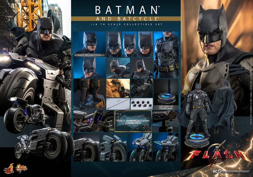 The Flash Movie Masterpiece Actionfigur mit Fahrzeug 1/6 Batman & Batcycle Set 30 cm - Preorder - ETA: 25.12.2025