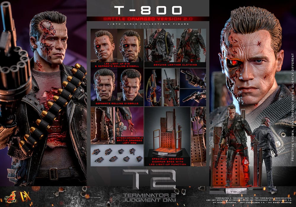 Terminator 2 Movie Masterpiece Actionfigur 1/6 T-800 Battle Damaged Version 2.0 32 cm - Preorder - ETA: 25.12.2025