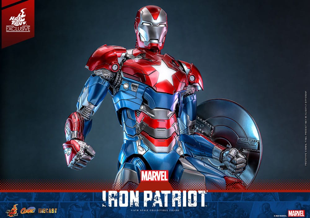 Marvel Comic Diecast Masterpiece Actionfigur 1/6 Iron Patriot Hot Toys Exclusive 32 cm - Versand: 5-7 Tage nach Bestellung