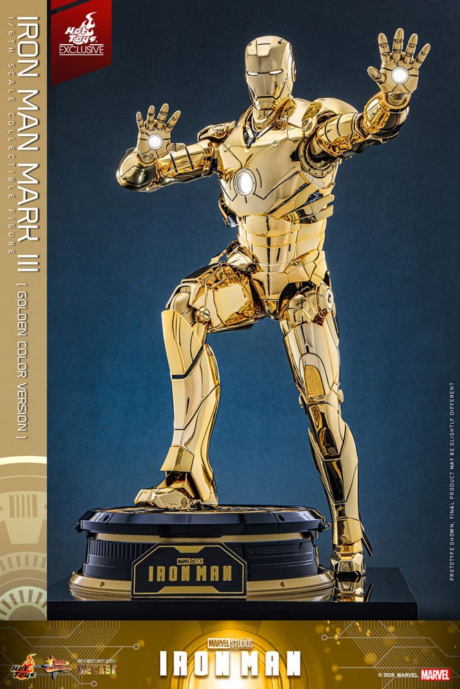 Iron Man Movie Masterpiece Diecast Actionfigur 1/6 Iron Man Mark III (Gold Color Version) Hot Toys Exclusive 33 cm - Versand: 5-7 Tage nach Bestellung