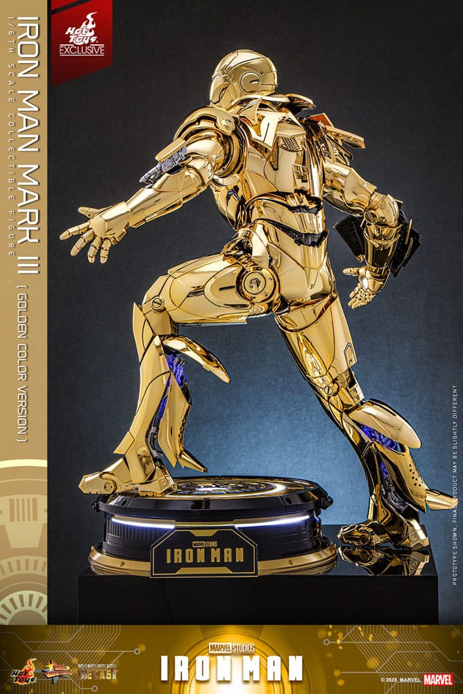 Iron Man Movie Masterpiece Diecast Actionfigur 1/6 Iron Man Mark III (Gold Color Version) Hot Toys Exclusive 33 cm - Versand: 5-7 Tage nach Bestellung